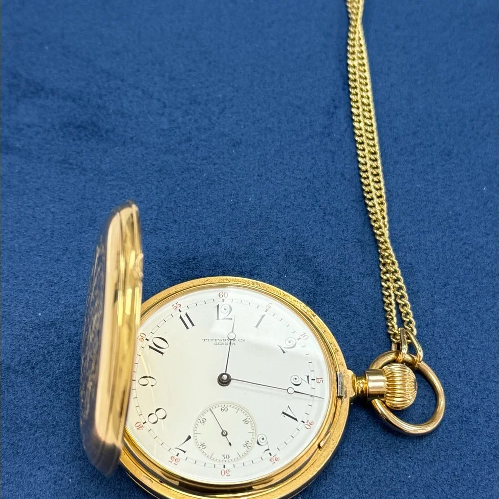 Tiffany & Co. Gold Pocket Watch with White Dial - Picture 12 of 15